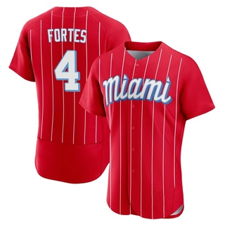 Authentic Nick Fortes Men's Miami Marlins 2021 City Connect Jersey - Red