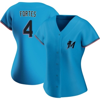 Authentic Nick Fortes Women's Miami Marlins Alternate Jersey - Blue