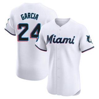 Elite Avisail Garcia Men's Miami Marlins Home Patch Jersey - White