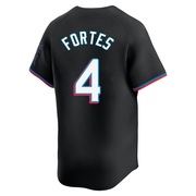 Limited Nick Fortes Youth Miami Marlins Alternate Jersey - Black