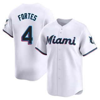 Limited Nick Fortes Youth Miami Marlins Home Jersey - White