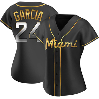 Replica Avisail Garcia Women's Miami Marlins Alternate Jersey - Black Golden