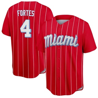 Replica Nick Fortes Men's Miami Marlins 2021 City Connect Jersey - Red