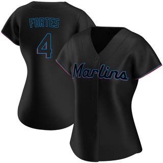 Replica Nick Fortes Women's Miami Marlins Alternate Jersey - Black