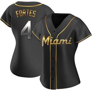 Replica Nick Fortes Women's Miami Marlins Alternate Jersey - Black Golden